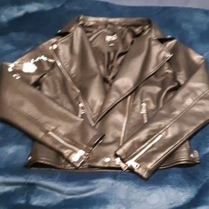 Black Urban Retro design leather jacket
